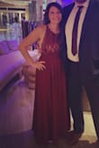 I got compliments on this dress all night! I got the red but think I'll get the navy as well! I wore a sticky backless bra and it worked out perfectly. I gave 4 stars because I did have to have it hemmed (about 4 inches) but it was well worth it! - Ashley V.