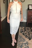 Love the dress and it fit perfectly but when I received the dress it looked like someone had cut out about a 2 inch square of the lace at the bottom of the dress. Lulus has been excellent with their customer service to solve this problem. When I went online to check if my size was in stock it was out of stock till December 28, 2018 and I had ordered this dress for holidays and needed to receive it before the end of the year. Lulus had found me a replacement before the end of the day and shipped my new dress out the next day at no charge and I have till January 15, 2019 to return the defective dress. Lulus have delivered fantastic customer and I am sure I will love my new dress will I receive it in three days. - Melanie S.