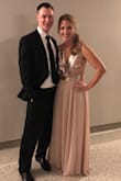 This dress was PERFECT! It was so comfy but absolutely beautiful. I got so many compliments and felt great in it! It's definitely long, even with my height and 4" heels, but I didn't have time to alter it, so it just swept the floor. - Autumn W.
