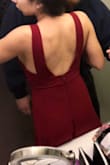 The material is good quality and fits perfectly. I don't even have to wear a bra! Only issue is that it's a little long so I'll have to get it hemmed. I can't wait to wait this dress in my best friends wedding! It's cuter than the boring dresses they have at all the bridal shops and much more reasonably priced as well. - Lia Q.