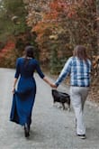 I love this dress! I got so many compliments on it in person and from my engagement photos. The dress is very comfortable and very warm. I didn't have any issues with it being too long or not fitting properly in any areas. I was worried it may show too much bust, but it was perfectly fine. The only issue I had with it was that I couldn't figure out what to tie where (there is in inside tie for the chest part and then the outer tie for the actual wrap part) but I figured it out eventually haha. - Christina L.
