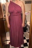 This dress was beautiful and I absolutely loved all the different styles you can make! I did not like how low the cleavage was as compared to the model pictures, it is kind of deceiving. Overall I love the dress's quality! - Camryn C.