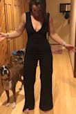 I was hesitant about this guy up until I slipped into it, because frankly it seems a little plain. But it's a game changer! As a taller gal I typically have issues with torso length on one piece items but this one is actually maybe a tad long??? It could even be taken up in the straps a tad, or I'd be willing to try a small but there's no time before my event. The fabric is thick and stretchy so it hugs all the right places, and the length is on point for me - perfect for flats but can be dressed up with heels. Perfect mix of class and sass. Overall I'm in love and highly recommend! - Sofia V.