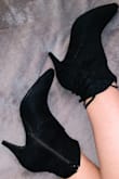 Booties are fine. Got mine in my reg size 6. They fit perfectly. Heel is too low for me but I'm gonna keep them regardless. - Tanya S.