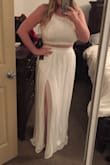 Perfect outfit for my bridal shower. It is very long which is good for me because I am tall and like to wear heels, but if you're shorter you will definitely need to get it altered. The skirt is also adorable paired with a white bodysuit!! - Alexandra N.