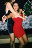 Bought the dress in red as an impulse buy, but ended up loving it! It fits just right and flatters your body in the best way -- got a lot of compliments at my sorority's semi-formal!! - Samira R.