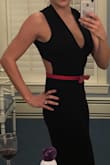 This is the best jumpsuit ever! It's crazy long and still drags when I wear heels, but it's so flattering that the length doesn't bother me much. Wore this to a holiday party and plan to wear for NYE with a little belt. Can be dressed up or down so easily. - Carol S.