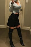 Awesome skirt that fits perfectly and is super cute. Even thought it's not real leather, it doesn't look cheap. The waist of the skirt is higher (sits at my belly button), so it's really comfy. My only complaint is that it was wrinkled and can't be ironed, but I'll wash it and see if that helps. New favorite skirt that I can't wait to wear out. - Mendy R.