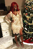 This dress is amazing it fits perfectly from the length to bust to the sleeves! I wore to my company holiday party and everyone loved it! I felt like a dancing queen! - Marie F.