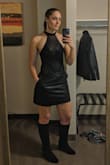 I have a long torso and bodysuits often don't fit, so I was a little nervous ordering this. But it fit perfectly. Material is soft and stretchy, and the snaps at the bottom could be left undone if really needed. Paired with a Lulu's miniskirt for a great concert look. - Marissa S.