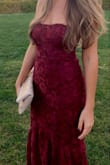 Wore this to a wedding - it looked great, got lots of compliments... comfortable and easy to wear. Form fitting and super flattering flared skirt at the bottom. The color is gorgeous! - Korissa Z.
