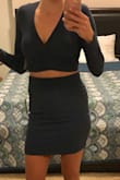 First off, the material of this two piece is SO comfy. It's really soft. With that being said - the reason I think it's so comfy is because the material is really lightweight and thin so it looked a little cheap to me. I didn't hate it (it was definitely wearable) but I didn't really love it either. I was looking for something for NYE so this didn't seem dressy enough for me and just didn't do much for my figure. I'll be returning. - Laura M.