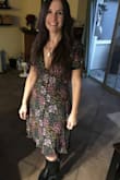 Great fit! Very feminine, nice fabric. So pleased with this dress. - Jennifer M.