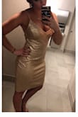 Bought a size bigger so that I could get it altered to fit perfectly! Medium probably would have worked but I got nervous and didn't have much time! Got so many compliments though. - Jessica B.