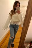 I love this sweater so much, but so glad I read the reviews and sized up! I usually wear Anna's size in all clothes on this site, but this time I trusted the reviews and thank god I did :)! - Rachel P.