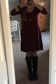 Super comfortable. Perfect fall dress. Goes super cute with some boots. Ordered in both colors and love it! - Jamie F.