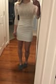 I ordered this for a wedding shower and it was super cute but way too TIGHT. I have more of an athletic build and should have sized up. I ordered a small but I think a medium would've been better. That being said I'm going to look for a different dress for the shower because this one is a little snug. It would be perfect for "going out", but not so much for a wedding shower. - Hannah W.