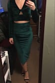 Perfect dress for winter events. I originally bought an XS which also fit but it was a little too snug for my liking. The small has a bit more room for movement. The color in person is great too! - Brittany S.