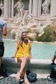 I wore this dress while I was in Italy and felt like it was the perfect dress to walk around Rome in! It's also a pretty yellow. - Madison N.