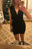 The dress was extremely flattering and fit like a glove, but I found it to be a little too proper if that makes sense? It completely eliminated my bust and I didn't love the wide straps. I order another dress in a similar style that I am choosing instead! Also, for tall girls - the length is great!! And I was walking around and it didn't ride up at all. - Morgan C.