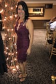 I loved this dress! I was nervous about getting my true size, because of the feedback that it runs a little small. I thought it was a perfect fit. The only thing I found, was that it was a little longer on me. I'm only 5'0". Everyone was right about the dress not having any give to it. That was perfectly fine with me. I found it to be very comfortable! - Donna B.