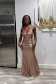 I wanted a sequin dress for my high school formal, and I fell in love with this dress! It came a few days before my formal which was perfect. The dress was a great fit and I got a lot of compliments! I am what most consider "slim-thick" so the dress made that show, which was perfectly fine. - Rogerlyne S.