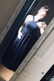 Gonna preface this by saying I ordered a M; can't return it though (don't have time). I'm a 36C, and it is very tight around my chest and upper back; can barely zip it up and can't even wear a bra because there's no room for the extra material. Luckily this dress is going to be able to work without one. :p It's definitely a few inches too long, but I think the right heels can make it work. Honestly if you're a shorter, curvier female, this dress just isn't for you. It's tight up top and it's very long; you can't go down a size to compensate the length, because then the top is tight to the point of unwearable. And you can't really go up a size to compensate the tight top because then it'll be too long. Overall it really is a gorgeous dress; it's just not that comfortable or practical for my body type. Gonna make it work for the wedding though because, again, I don't have time. - Triana G.