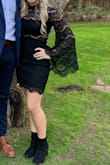 I wore it to a wedding and it was a hit. Fits perfects and the arm coverage makes its a little more conservative and warm for a Arizona winter night. - Kayla T.