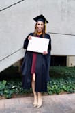 I needed a nice dress for my December graduation and this was absolutely perfect! I bought a medium and it fits great. Super comfortable and the material is thick and soft! I will probably wear this to Christmas parties too. It strikes a great balance of playful and fun while still being professional and modest! - Valentina C.