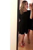 The material isn't too thick or thin & somewhat heavy and I love it! It's super comfortable and cute!! Definitely gonna buy it in the other colors too! - Bridget W.