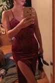 Fantastic figure-hugging dress, no spanx needed. I got so many compliments on this sexy thing; soft in a festive shade of holiday pink. - Jenna K.