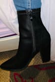 Purchased on 11/20/2018 - So far, I've worn these shoes twice and I must say these are super cute and comfortable. Also, the quality of the shoe is good for the price. I'm usually an 8 but I got an 8 1/2. I could have fit in the 8 but I'm glad I went a half size up, as the shoe goes up to the calves, so it gives me a little extra room at the top. For people who have wide feet or thick ankles I'd recommend going half a size up (just in case). Overall, the shoe flatters most outfits. A purchase I do not regret! :) - ****UPDATE!**** 12/17/2018 - Shoes are still good! I am on the 4/5 wear and the boots are still comfortable. Only observations that could be a deal breaker for some buyers. 1. After about 3/4 wears the boots do crease at the ankle. Hardly noticeable and do not change the appearance of the boots. Just something to think about. 2. I bumped into an uneven sidewalk and the tip of the vegan leather scratched. Nothing too crazy, but I was kinda bummed so I had to remind myself to pick up my feet more while walking. These comments are just little observations that I noticed, and it hasn't changed my opinion on the boots. For the price, I'm not complaining because I've seen other boots like these, that are WAY more expensive, and these have held up the same maybe even better. - Michelle M.
