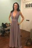 I ordered this dress for my MOH dress and expected to have to get it tailored when it came in and it fits perfectly!! The color is exactly what is in the picture and the material is great. Would definitely recommend, I'm so excited to wear this! - Liz R.