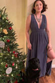 This dress was perfect! The waist band was snug so it fit really well and kept the tops from gaping. It was a beautiful color and I felt extremely glamorous and sexy! - Molly B.