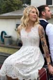 I wore this dress for my courthouse wedding. It was absolutely perfect! I loved the pockets, the lace was heavy and a great quality. It made my day amazing! Super comfortable. - Abigail S.