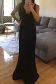 This is such a great add to your wardrobe. A classic long black dress for any occasion! Fits true to size and gives you the cleavage you want! - Annie N.