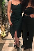 This dress is the definition of classy and sexy. The wrapping of the material is incredibly forgiving and the definition it gives your waist is so flattering. You get an hourglass shape without having to wear something clingy. The color is gorgeous, too. 10/10. - Caroline W.