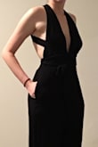 This jumpsuit fit really well on me. I was worried about how the chest area would work out, but it was surprisingly secure since the straps wrap around under that area. I might sew the chest part together a bit, it's a little too deep for my liking. The pants came right to my ankle, so I could see this being a bit long for someone shorter than me. - Allison M.