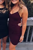 This dress fits perfectly and true to size! It makes you look so curvy and skinny. I highly recommend it! I wore it with black heels and it looked great. The dress is super comfortable as well. - Jenna M.