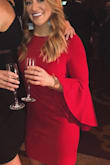 I loved this dress. The red absolutely pops, and it really sucks ya in and accentuates your curves. The bell sleeves really give it something extra. Sexy, but not too sexy for a company party where you wanna look your best outside of work. Also tight enough to not wear a bra which is always a plus in my book. - Elizabeth K.