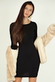 Let me tell you. It's hard to find a stretchy black dress that flatters your figure (when it's tight) AND is soft. I didn't even expect the fabric to be so soft I wanted to wear it to bed. I wore it with a big fluffy jacket but alone it's beautiful too! - Melody C.