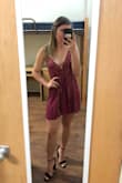 This dress fits wet well. It is shorter in the front than in the back on the bottom, but it's not revealing. I look forward to wearing it on New Years Eve! - Paige N.