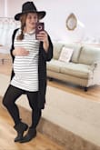 I fell in love with this dress before I was pregnant, and I couldn't resist ordering it when the holiday deals started rolling out. It's a true tunic currently over the bump, but I LOVE that it's such a thick material & so soft at that!!! It's perfect for layering this time of year. I can't wait to wear it post-partum, as it's so comfy and easy to dress up or down. The sizing is just right as well...my only concern is that, even without a baby bump, it will be a bit short. We will see come the summer, though! - Hannah W.