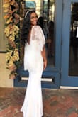 First, this dress fit like it was made especially for me!! This was the perfect wedding dress for my intimate courthouse wedding. I could not be any happier with my choice and how beautiful I felt that day. I would highly recommend it!!! - Idil S.