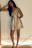 This was a great dress. I loved how it fit, but if I had bigger boobs, the top would've fit better. - Anacia W.