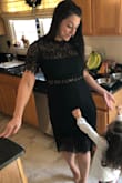 I ordered this in the event I needed a holiday dress last minute. I didn't, but can't wait to wear it out soon! I tried it on without a bra and it fit perfectly! It looks expensive and is very comfortable. I will most likely be purchasing other colors in the future. I ordered a medium. Love, love love! - Tiffany R.