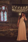 My first purchase at Lulus was for this dress as a bridesmaid. I went based off of Lulus size chart and got a Medium. The dress ended up being too big and had to take the bust area in. I am pear shaped and the rule of thumb is to get a dress based on the biggest measurement of your body. That never works for me! So get this dress based on your bust size and height. The dress has plenty of material to flow and look delicate like it does in the photos! - Michelle R.