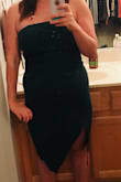I ordered the green for a wedding, but the large was a little snug in the chest and hips. I love the color but they don't have a larger size available so I am exchanging for the black in XL instead. Hopefully it is a better fit :) - Stephanie F.