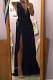 I ordered a navy dress the color was amazing! The slit is a little high but it's so cute so the only real complaint is the length of the straps. Other than that, it's amazing perfect bridesmaid dress. - Xitlalic C.