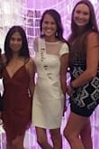 This was a great dress to wear for a bachelorette party. I felt comfortable but still sexy and not too revealing. The material is thick, so you can't see through the white. It was pretty tight though. - Christine L.